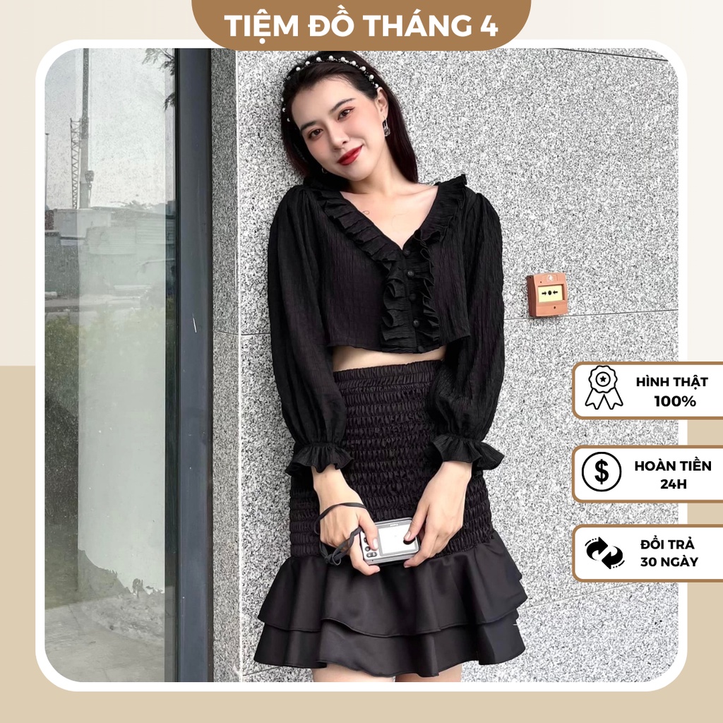 Set Đồ Nữ Áo Kiểu Kèm Chân Váy Ôm Đẹp, Set Đồ Nữ Áo Kiểu Tay Dài Kèm Chân Váy Ôm Đen Đẹp Sang Chảnh 2022 - COOKIE SET