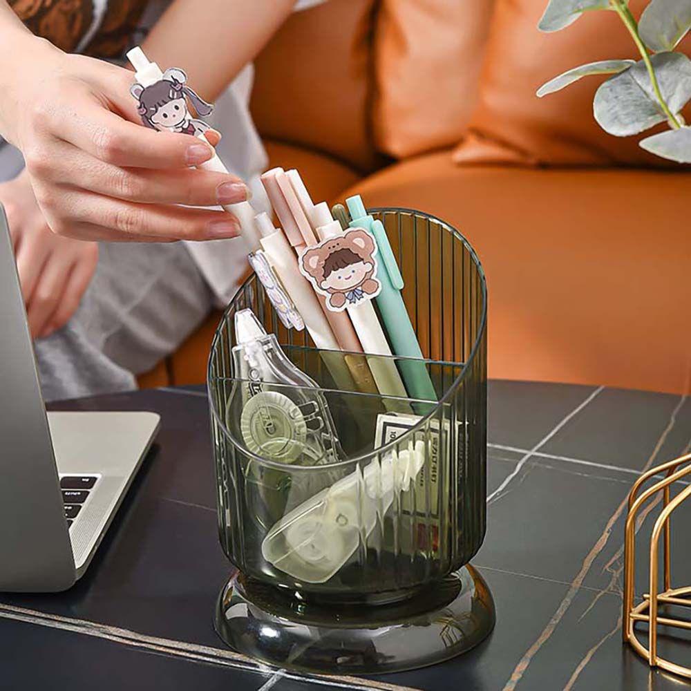 Giá Đỡ Bút / Cọ Trang Điểm Họa Tiết Kẻ Sọc Sang Trọng Tiện Dụng Cho Gia Đình / Văn Phòng