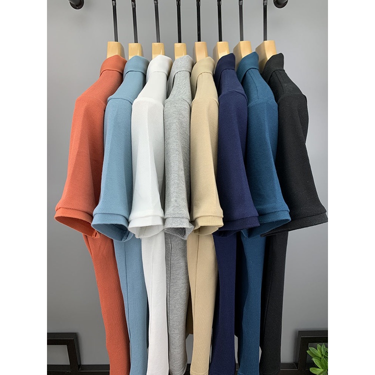 Áo Thun Polo Tay Ngắn Màu Sắc Đơn Giản Có Size Lớn Cho Nam Giới