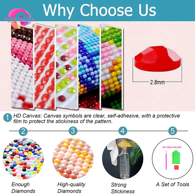 Bộ Tranh Đính Đá 5D Tự Làm Họa Tiết Động Vật 30x40cm Trang Trí Nhà Cửa