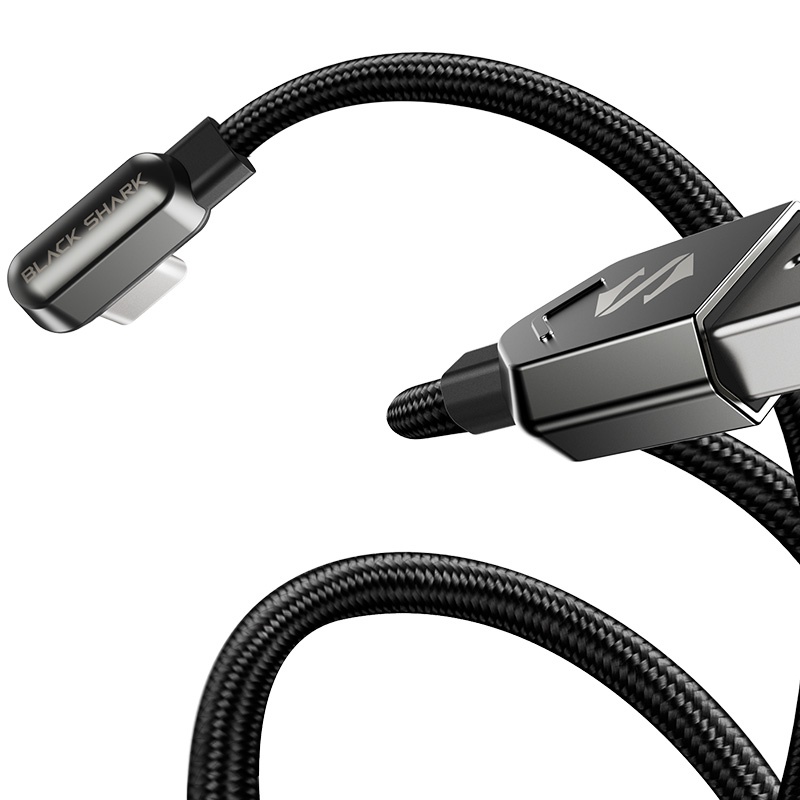 Cáp sạc điện thoại nhanh chính hãng USB-C Góc Vuông Black Shark, dây bọc dù siêu bền thiết kế gaming