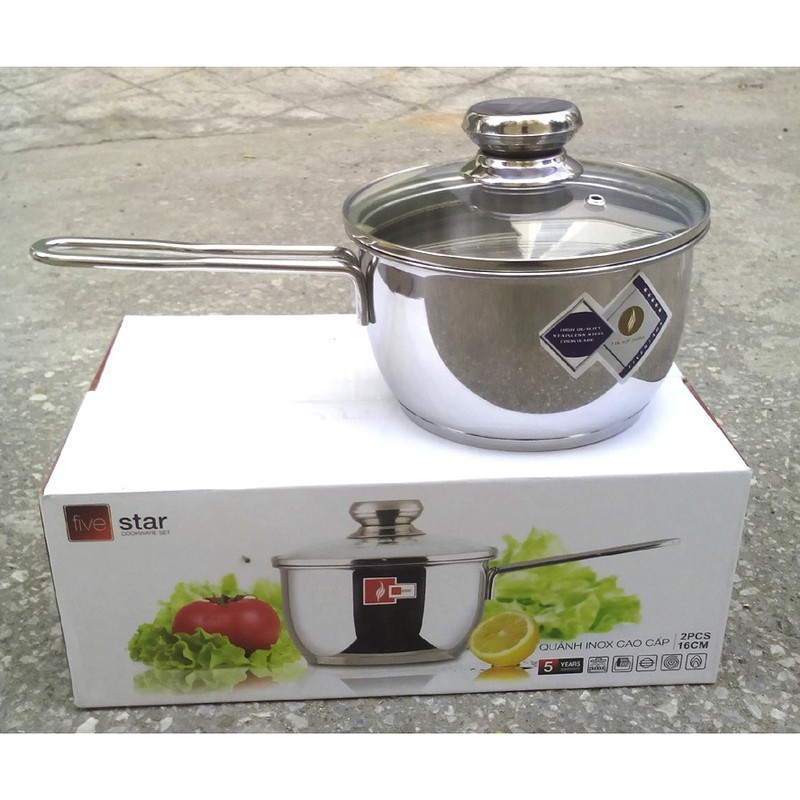 Nồi bột INOX 3 đáy Fivestar vung kính