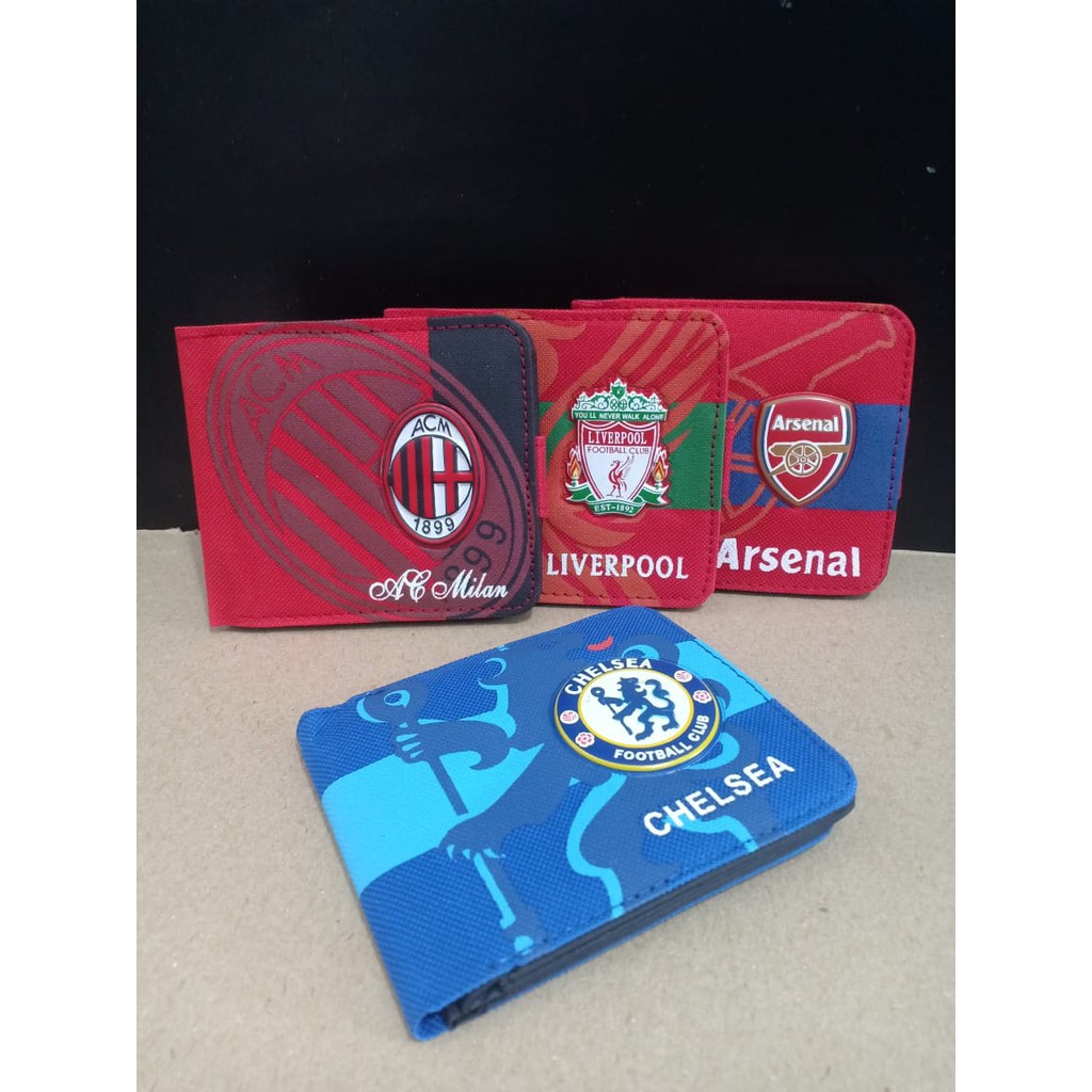 Ví Nam Vải Canvas In Logo Câu Lạc Bộ Bóng Đá Chelsea Liverpool Ac Milan Arsenal