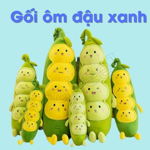 Gối ôm hình đậu xanh gối ôm hạt đâu cảm xúc mền mịn dễ thương