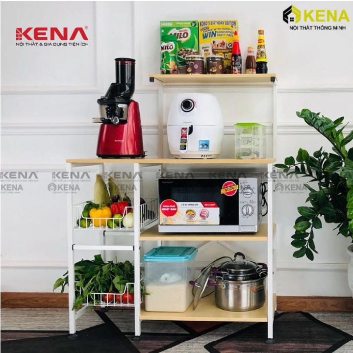 KENA - Kệ Bếp kèm giỏ để lò vi sóng 3 tầng KN 128 - [ Hàng Loại 1] | BigBuy360 - bigbuy360.vn