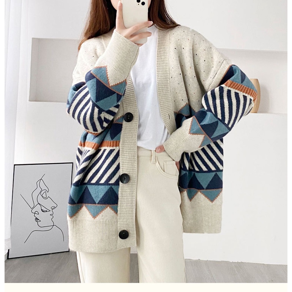 [ÁO Choàng] Cardigan Nữ Thổ Cẩm Chất Len Mềm Mịn | BigBuy360 - bigbuy360.vn