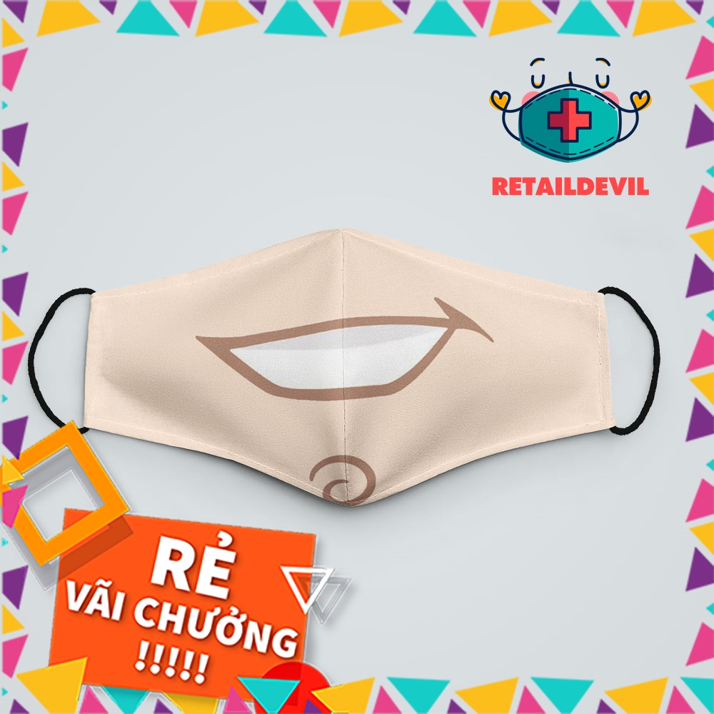 Khẩu Trang Vải Đen Hà Nội D.I.S.N.E.Y_29 RetailDevil Chất Liệu Poly Cotton 100%, Chống Bụi In Họa Tiết 3D Thời Trang
