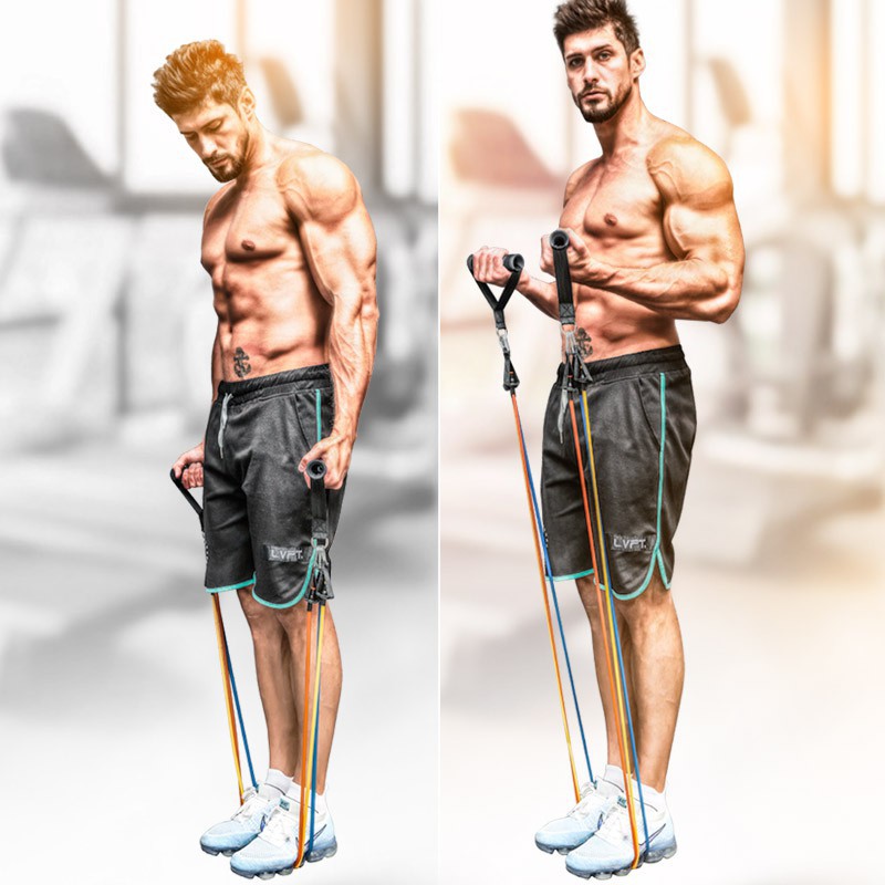 Bộ 5 Dây Kéo Ngũ Sắc Đàn Hồi Tập Full Body - Dụng Cụ Tập GYM