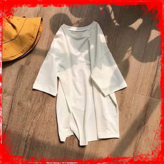 [Áo Thun | Áo Phông Phong Cách] Áo Thun Xẻ Tà Tay Lỡ Vạt Lệch Chéo Ulzzang 4 Màu Basic