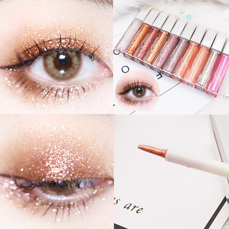 Phấn mắt dạng lỏng tông màu ánh ngọc trai bắt sáng lấp lánh