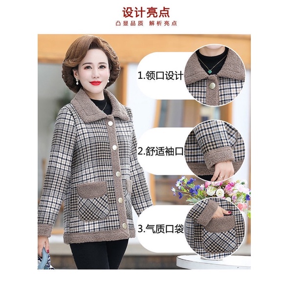 Áo khoác trung niên nữ, áo tặng bà, tặng mẹ siêu ấm