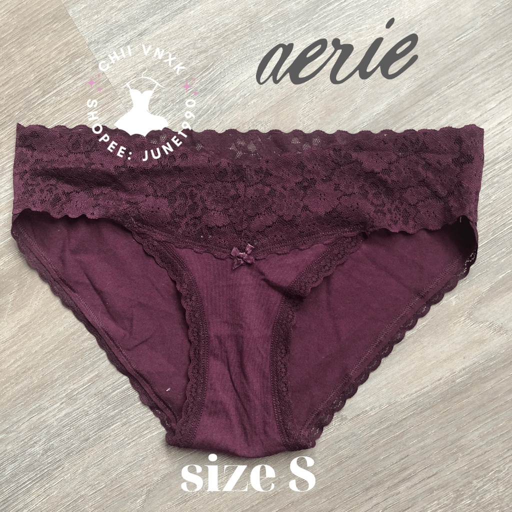Quần lót Aerie ren cotton xuất xịn size S