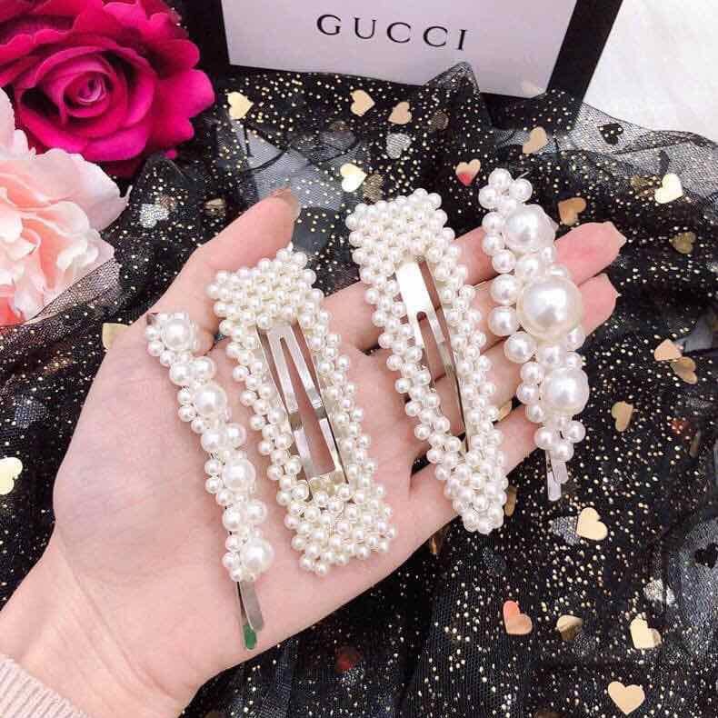 Sét 4 kẹp Tóc Ngọc Trai Nhân Tạo Hàn Quốc