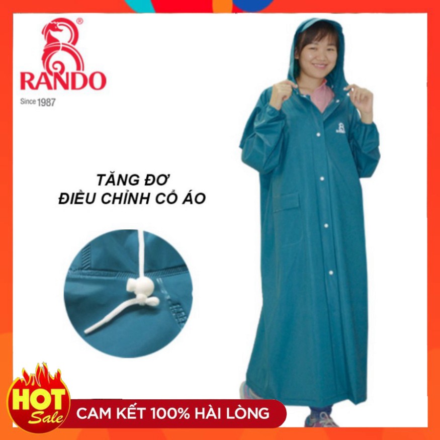 Áo mưa Rando Cao Cấp Chính Hãng, Áo Mưa nhựa PVC Cao Cấp Bít Sườn Dây Kéo(Không Xẻ Tà) Dành Cho Nam/Nữ (Bisur Zipper)