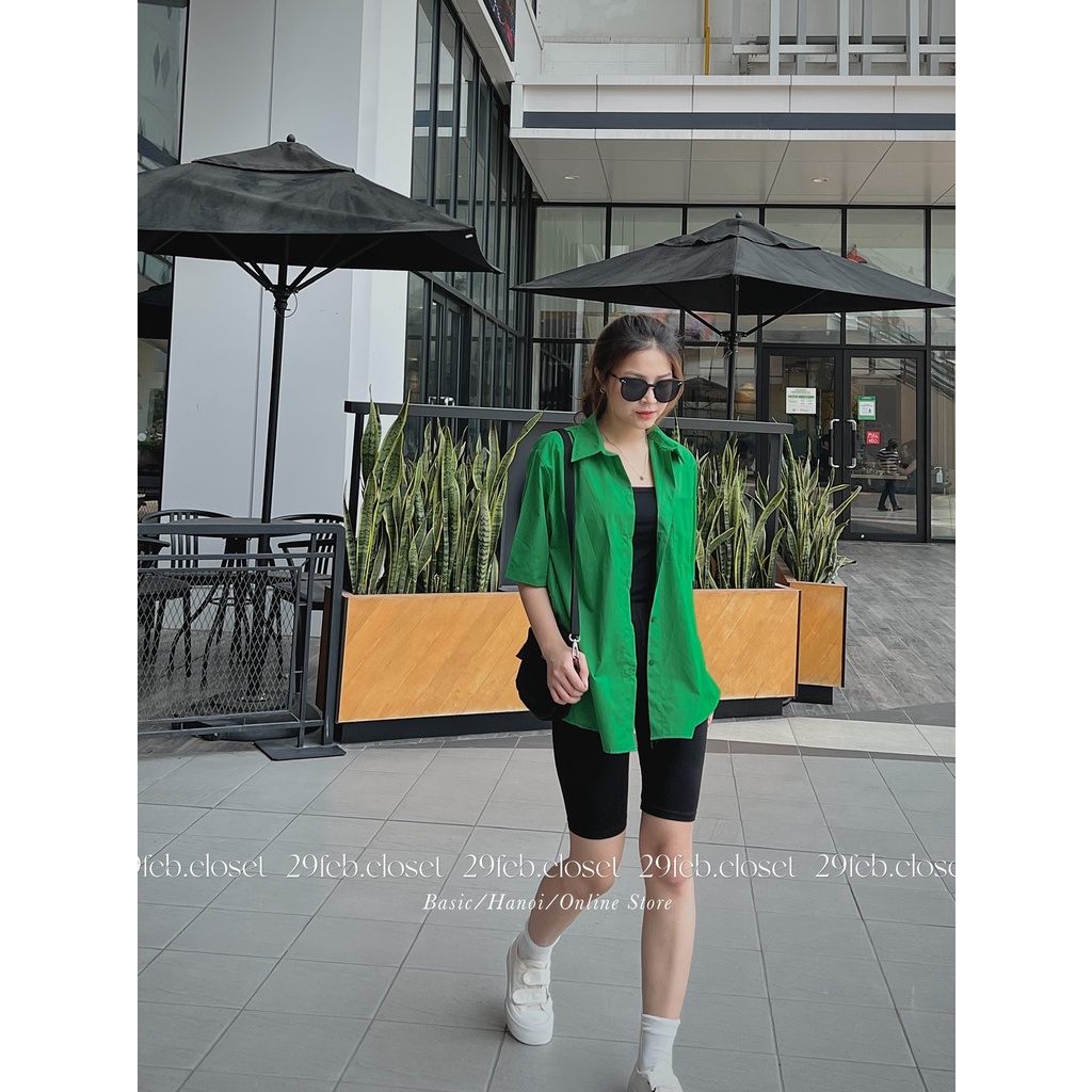 [Ảnh thật/Video] Áo sơ mi thô oversize Cộc Tay nhiều màu  - 29feb.closet - A47