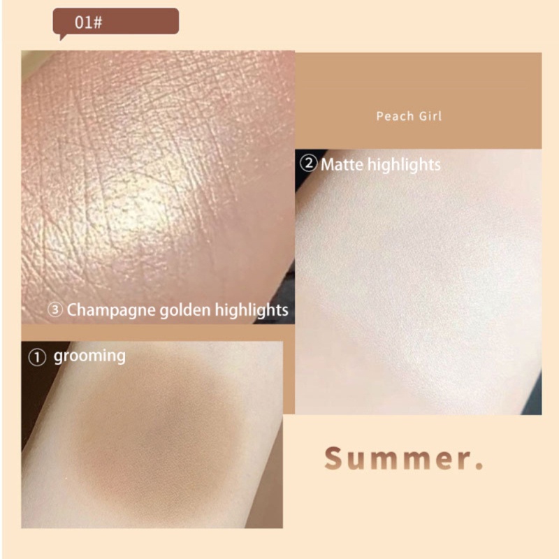 Hàng Có Sẵn Hisyi Phấn Má Hồng Sửa Chữa Độ Bóng Cao Phấn Tạo Bóng Mũi Âm Thanh Nổi Ba Trong Một Phấn Lấp Lánh Cho Mặt Phấn Làm Sáng Đĩa Sửa Chữa Ba Màu Thanh Toán Khi Nhận Hàng