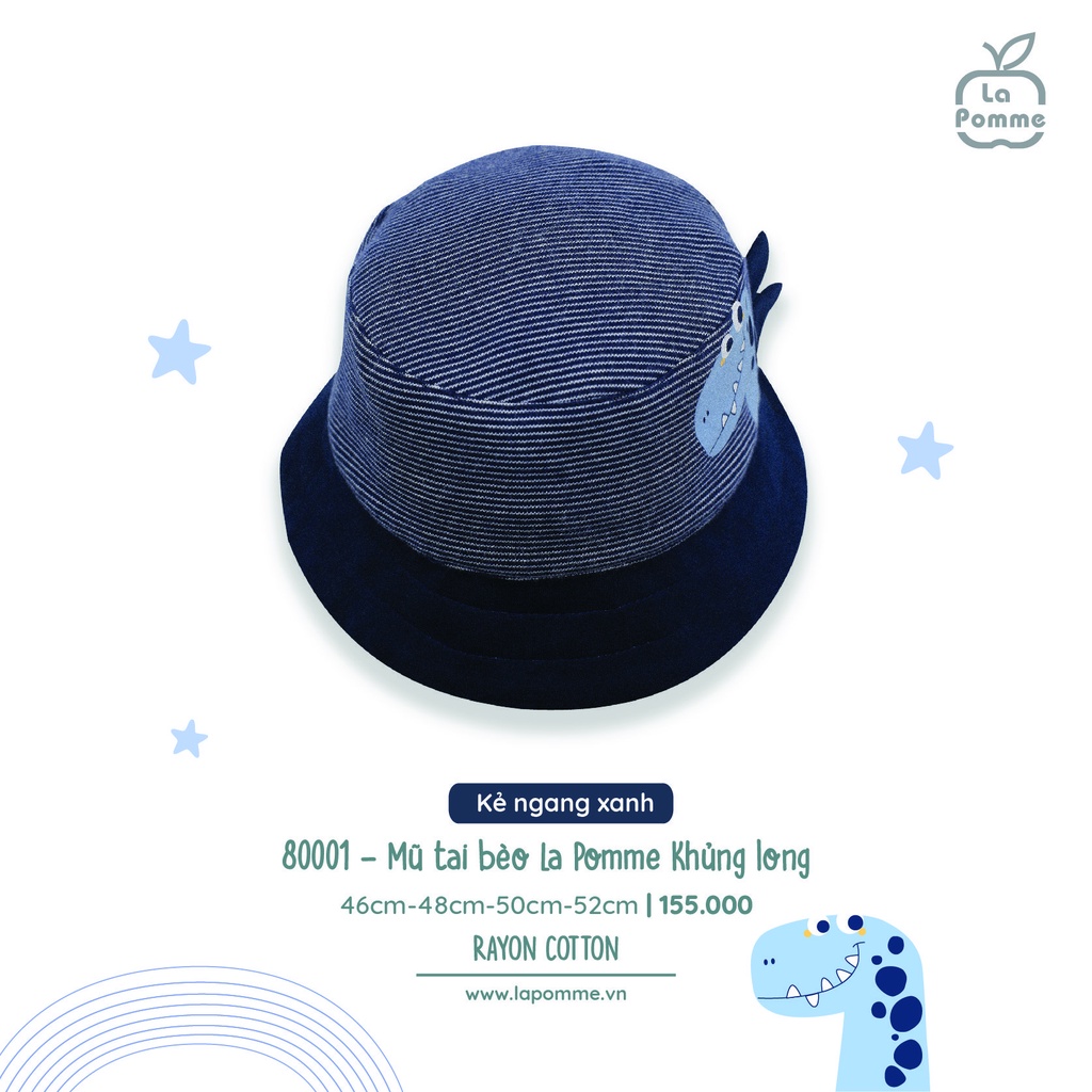 Mũ nón vành La Pomme Cotton thoáng mát thấm hút mồ hôi tốt mềm mịn bền giữ from đẹp chuẩn cho bé trai bé gái H055-T