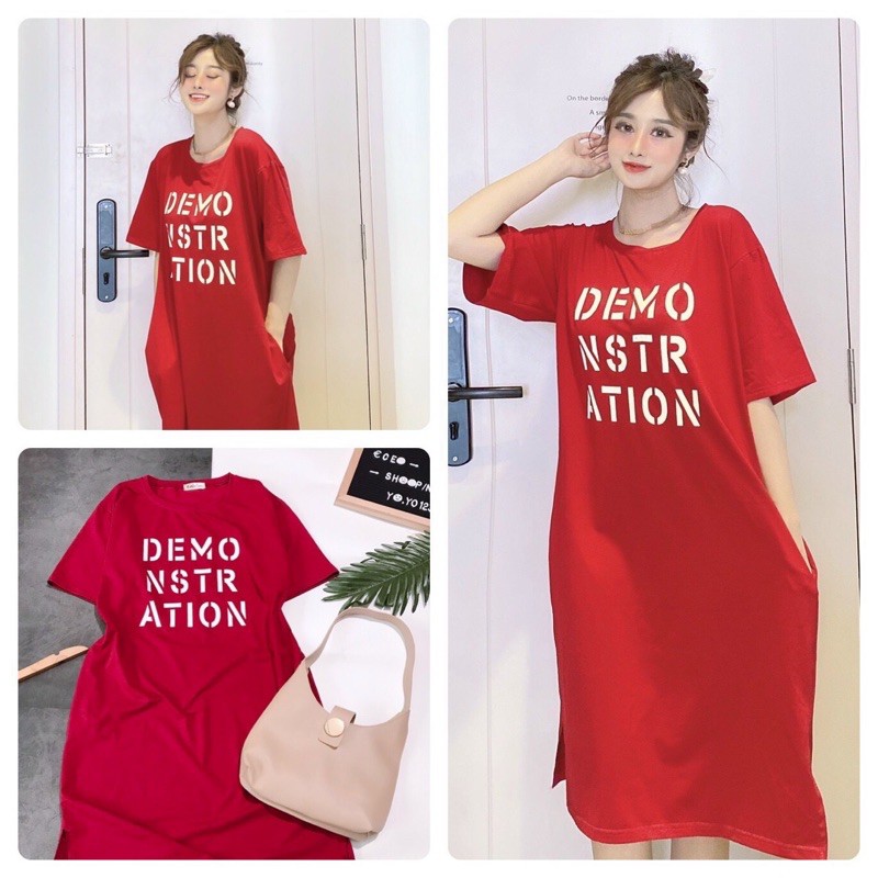 Đầm THUN THÁI form rộng có túi-xẻ tà (bao chất đẹp) | BigBuy360 - bigbuy360.vn