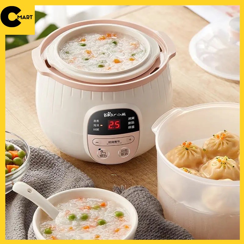 Nồi hầm cháo chậm đa năng kèm lồng hấp Bear DDZ-B08C1 [CMART_GIA DỤNG TIỆN ÍCH]