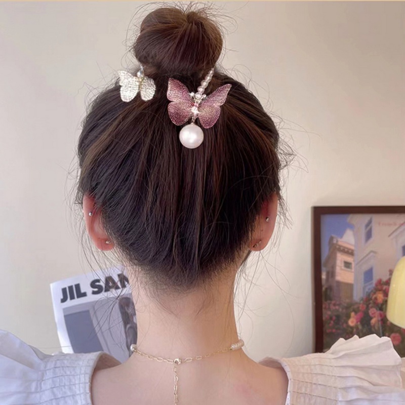Kẹp Tóc Hình Bướm Đính Ngọc Trai Nhân Tạo Thời Trang