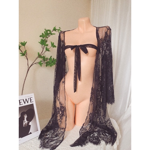 Hoả tốc - sẵn hàng - Sx833 Choàng ngủ ren kèm set xuyến thấu - đồ ngủ sexy -CAMLUU99