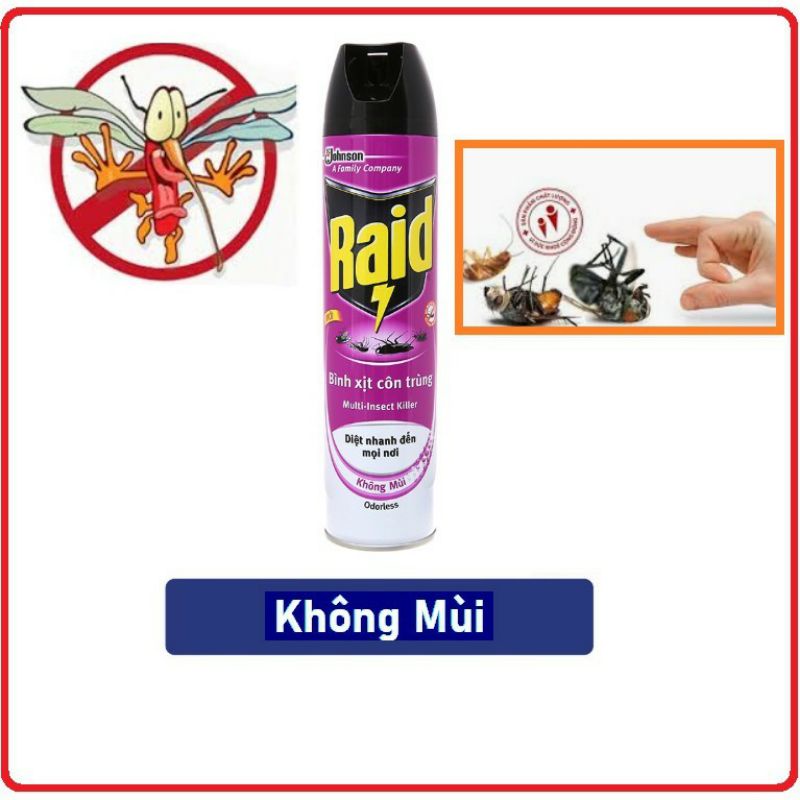 Bình sịt côn trùng Raid không mùi 600ml