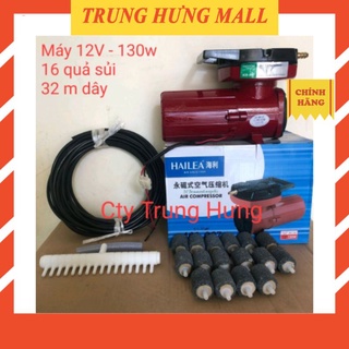 Máy sục sủi thổi khí oxy 12V-130w + 16 quả sủi + 32m dây.