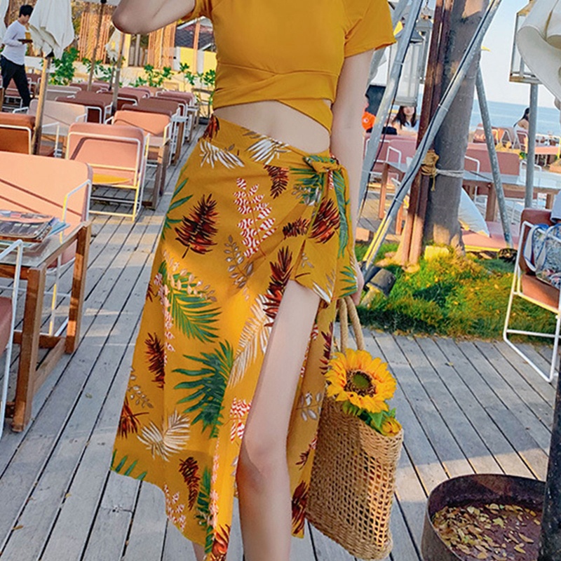 Bộ Bikini 3 Mảnh Cổ Tròn In Họa Tiết Thời Trang Cho Nữ