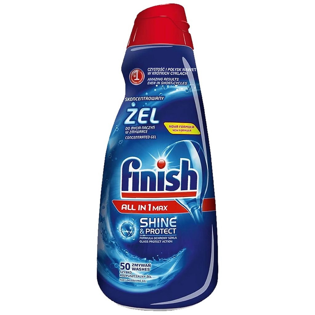 Gel Rửa Chén Bát FINISH All In One Max 650ml dùng cho máy rửa chén, hàng nhập khẩu châu âu chính hãng.