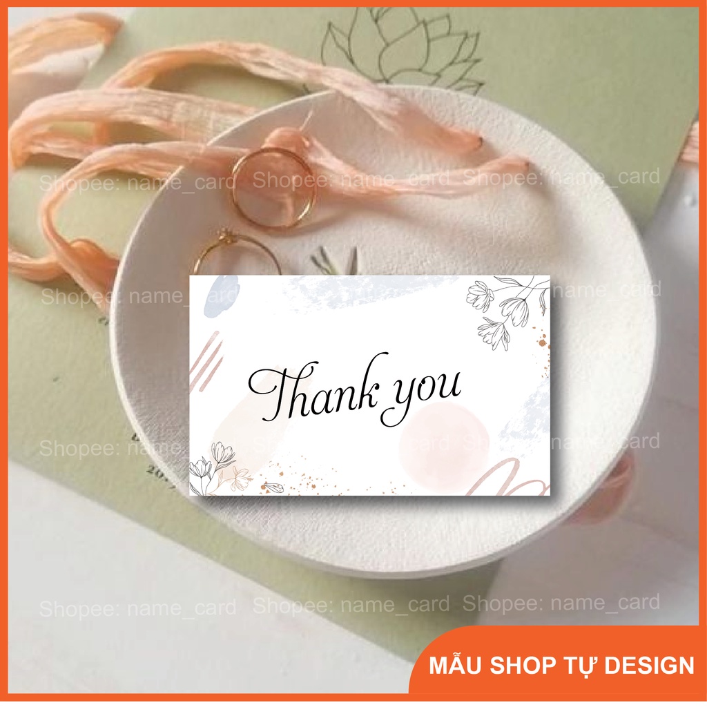 Thiệp cảm ơn khách hàng, thank you card, card cảm ơn viết tay kích thước 9x5,5 cm