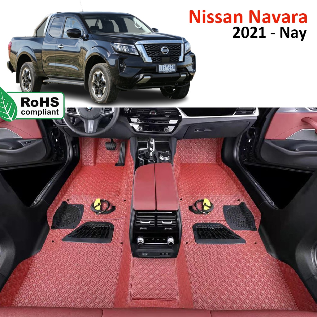 Thảm lót sàn Full kín 360 SIÊU SANG Nissan Navara 2021-nay 5 chỗ thế hệ mới, chống trơn trượt, bền bỉ trọn đời