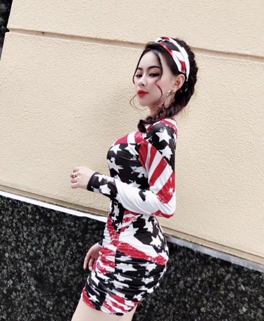 Đầm Body Quảng Châu borip hoạ tiết sexy