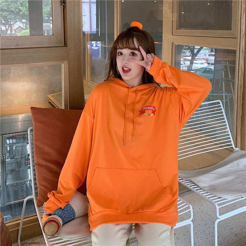 ZHELIHANGFEI Áo len tay dài rộng in hình cá tính thời trang