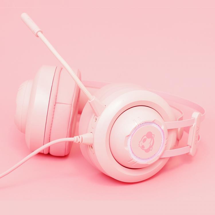 Tai nghe Gaming AKKO AD701 Pink Over Ear – RGB giả lập 7.1