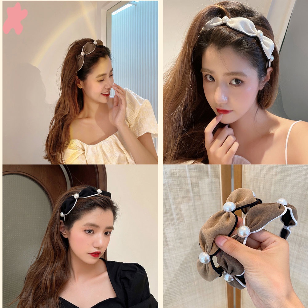 ★★★1 Băng Đô Đính Ngọc Trai Phong Cách Hàn Quốc Xinh Xắn Cho Nữ