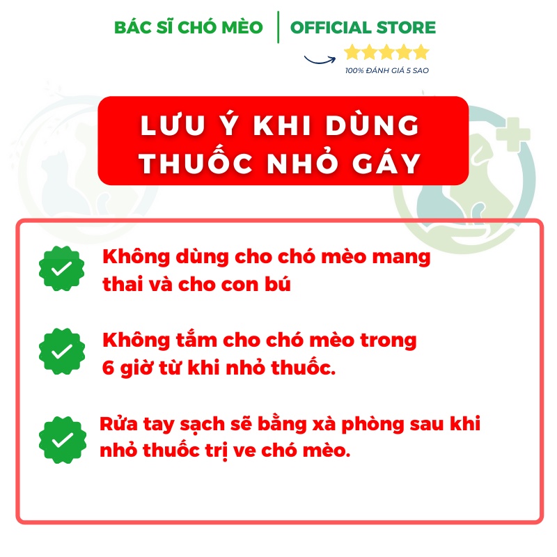 Nhỏ Gáy Trị Ve Rận Chó Mèo của Đài Loan- Diệt Bọ Chét Hiệu Quả trong 24h