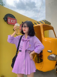 SET HỌC SINH MÀU TÍM NATTHY STYLE