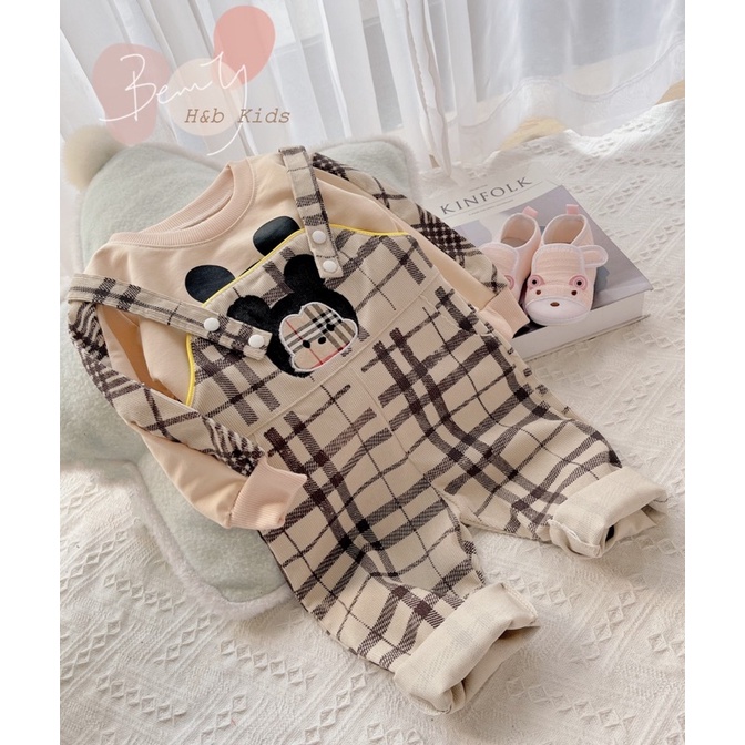 Yếm nhung gấu kèm áo da cá hb cho bé