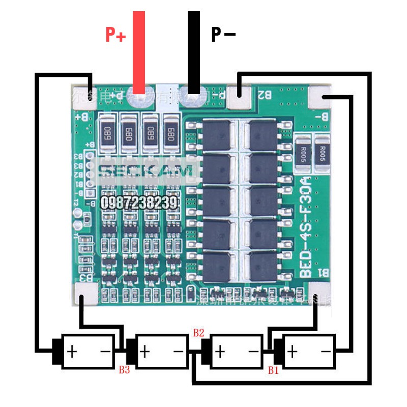 BMS LifePO4 4S 30A - Mạch sạc bảo vệ pin sắt 4S 30A có cân bằng