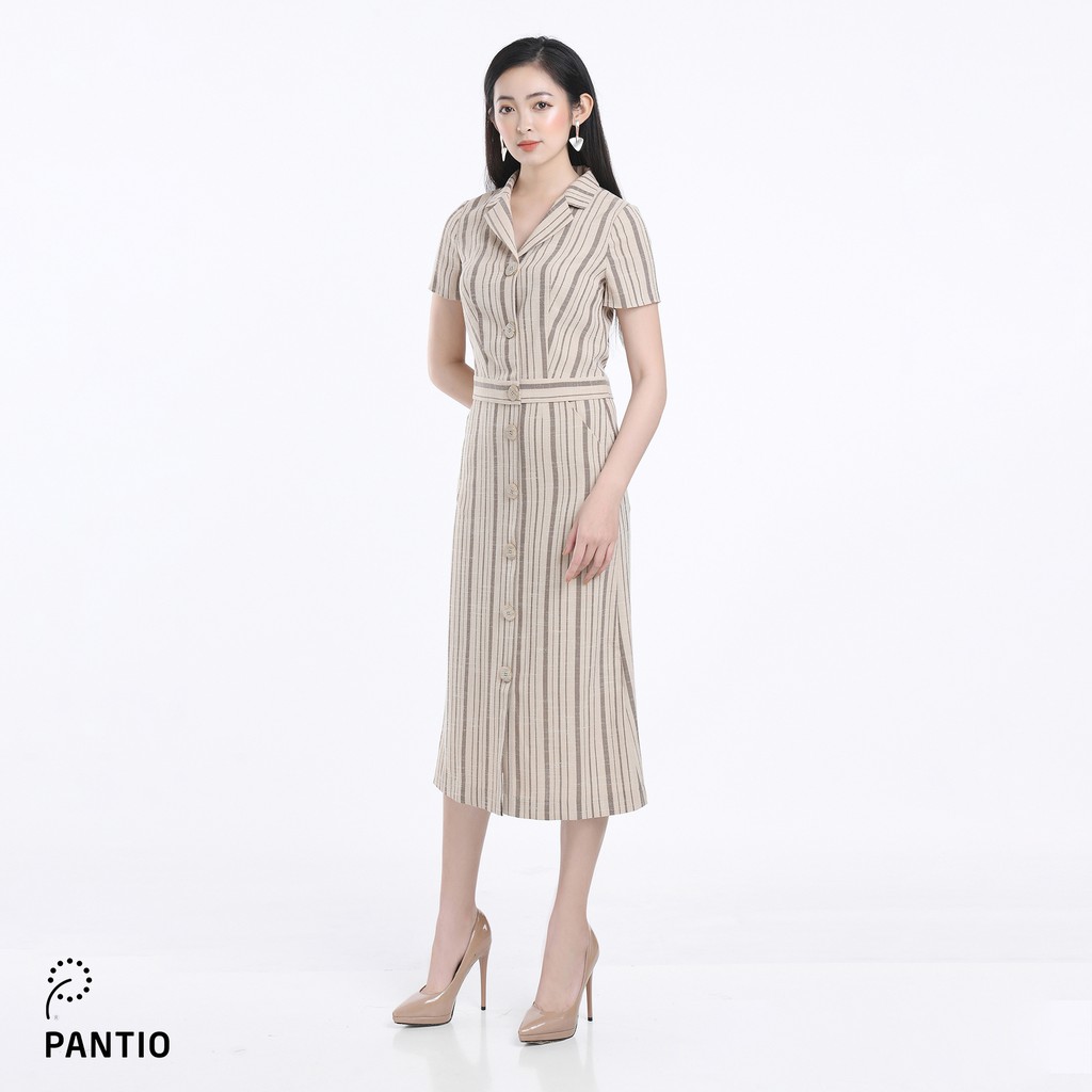 Chân váy dài vải linen kẻ độc đáo BJD52278 - PANTIO