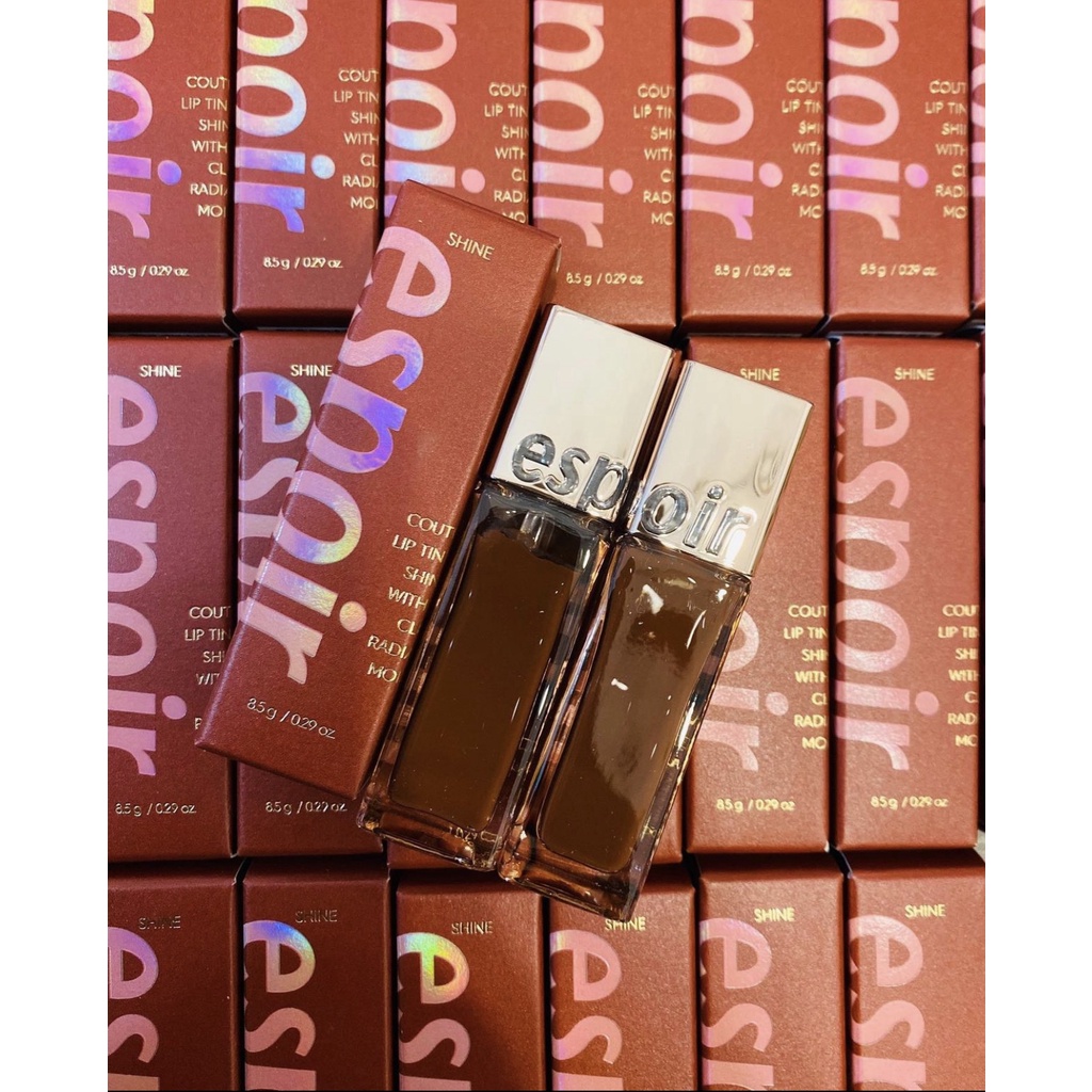 Son môi 𝙀𝙎𝙋𝙊𝙄𝙍 𝘾𝙊𝙐𝙏𝙐𝙍𝙀 𝙇𝙄𝙋𝙏𝙄𝙉𝙏 𝙎𝙃𝙄𝙉𝙀, dòng son tint với hai màu Vampy và Nutty được các chị em ưa chuộng