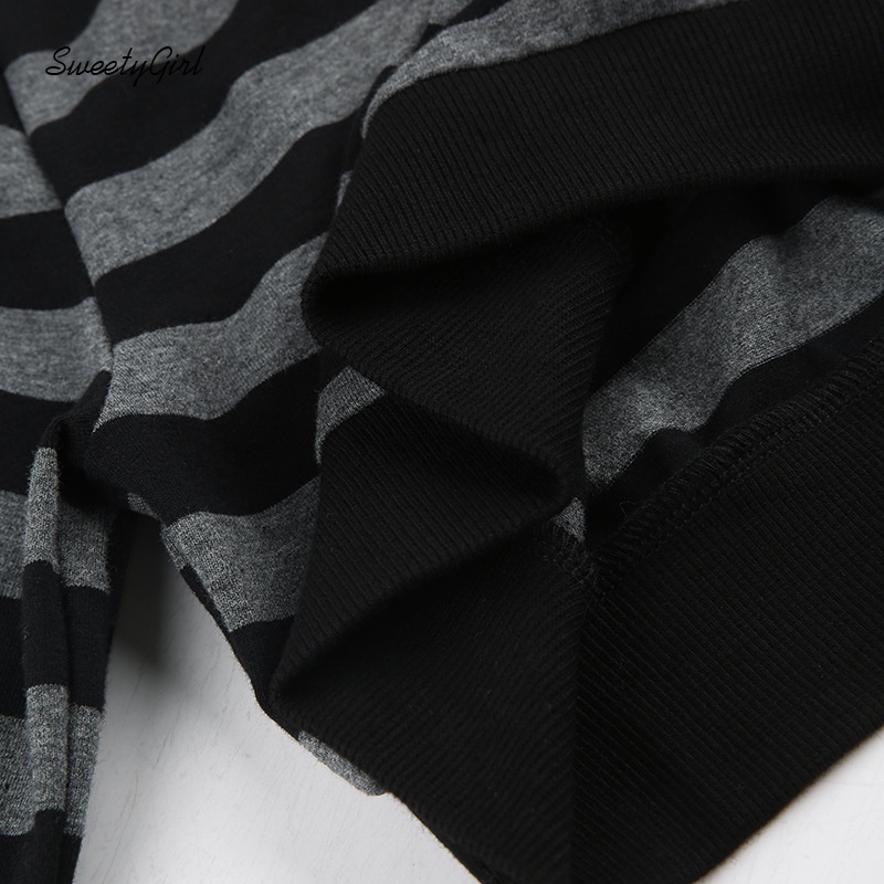 Áo Thun Tay Dài Cổ Chữ U Họa Tiết Kẻ Sọc Màu Tương Phản Thời Trang 2022 Cho Nữ