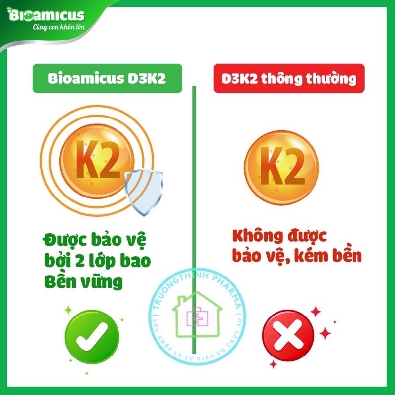 [Quà Tặng] BIOAMICUS Vitamin D3K2 - MK7 - Giúp xương chắc khoẻ, tăng chiều cao