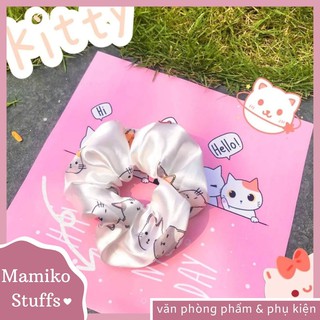 Dây buộc tóc, dây cột tóc scrunchies kitty
