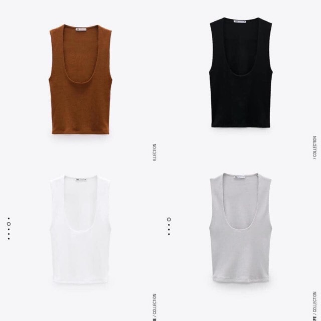 Áo ba lỗ cổ vuông Zara - authentic