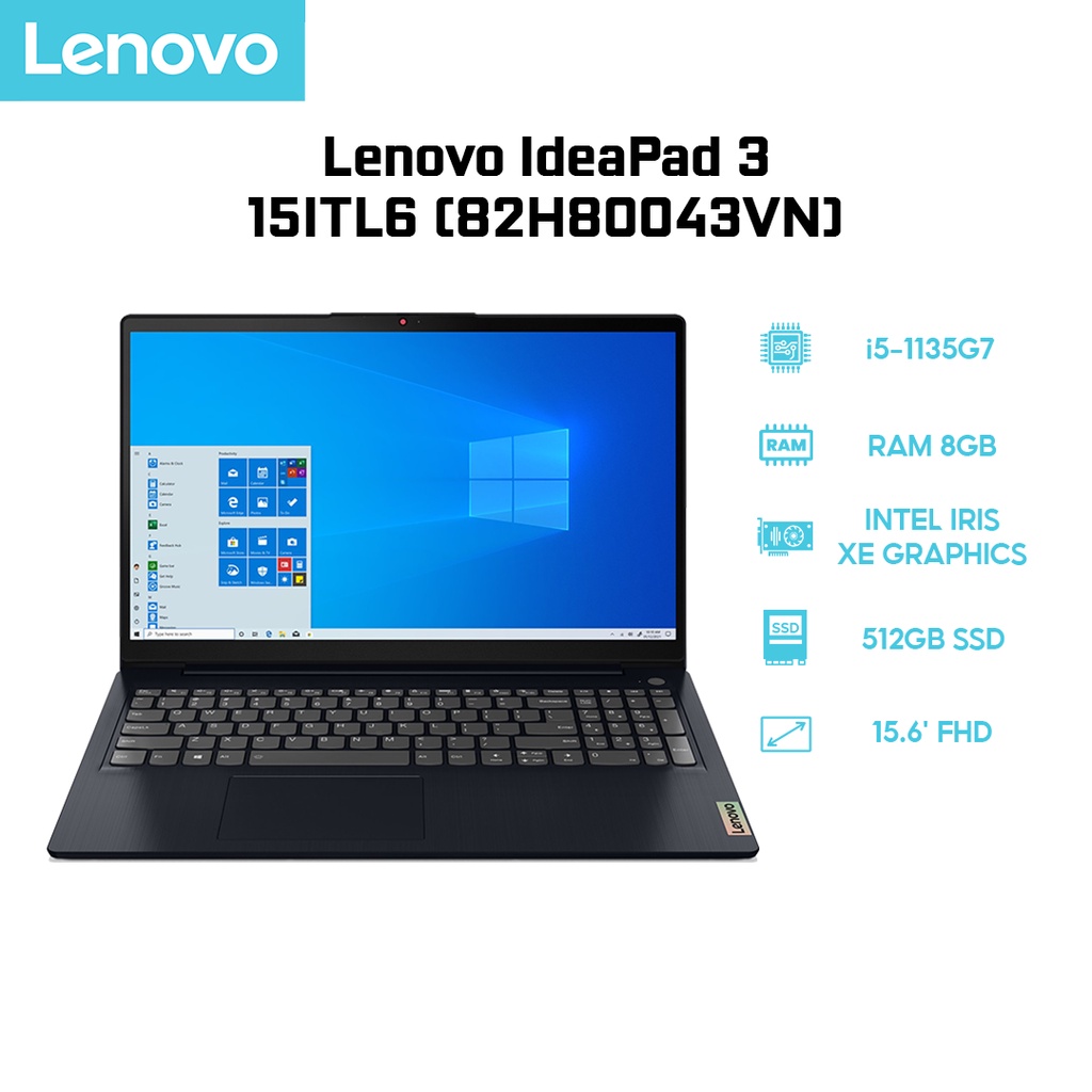 Laptop Lenovo IdeaPad 3 15ITL6 i5-1135G7 8GB 512GB Intel IrisXe Graphics 5.6' Win10 | WebRaoVat - webraovat.net.vn