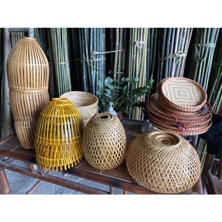 đèn tre decor trang trí, đèn nơm cá