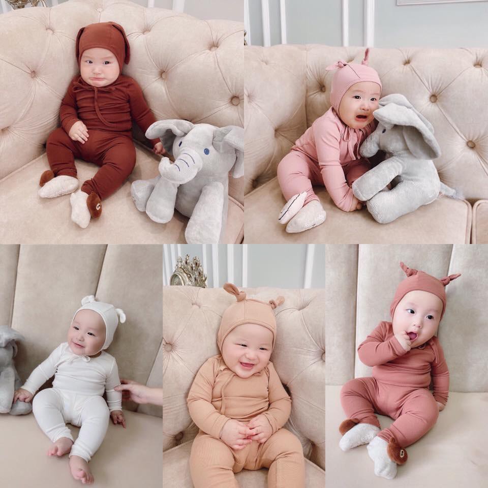 Bộ minky mom tai thỏ dễ thương cho bé, bộ quần áo thu đông cho bé, bộ thun lạnh cho bé chất liệu mềm mịn cao cấp ATKID