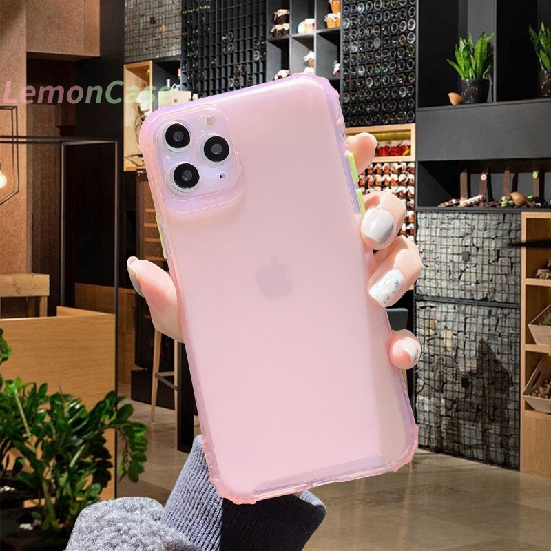 Ốp điện thoại dẻo in hình màu hồng choIPhone X 11 6 7 6S 8 Plus 12 mini 12 pro max Se 2020 6SPlus 7Plus 6Plus 8Plus XS