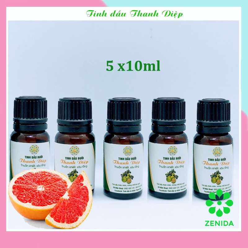 Combo 5 lọ tinh dầu bưởi Thanh Diệp nguyên chất 10ml I Có kiểm nghiệm B01C5